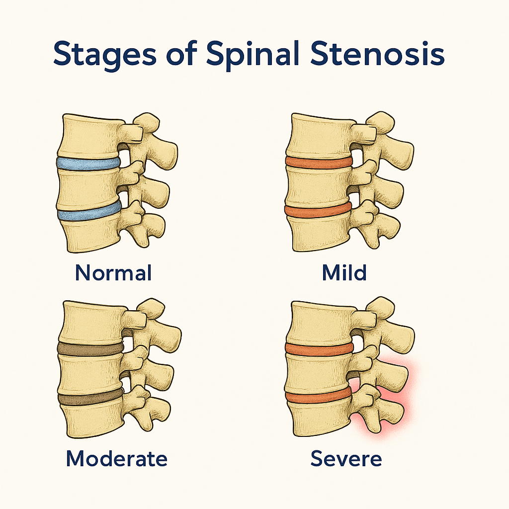 What are the final stages of spinal stenosis?